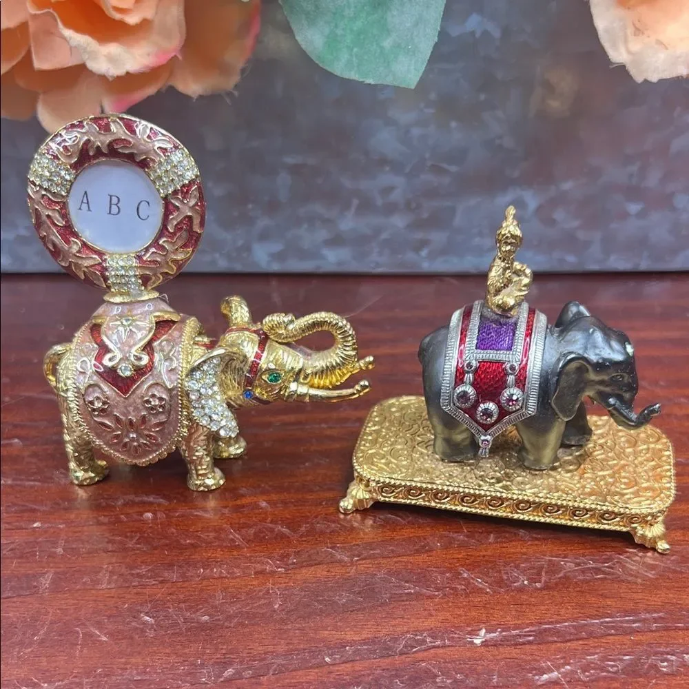 Qifu Elephant Trinket Boxes